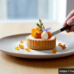 디저트 전문가의 플레이팅 기술 - Photorealistic editorial food photography of a Swedish dessert chef delicately plating a refined clo...